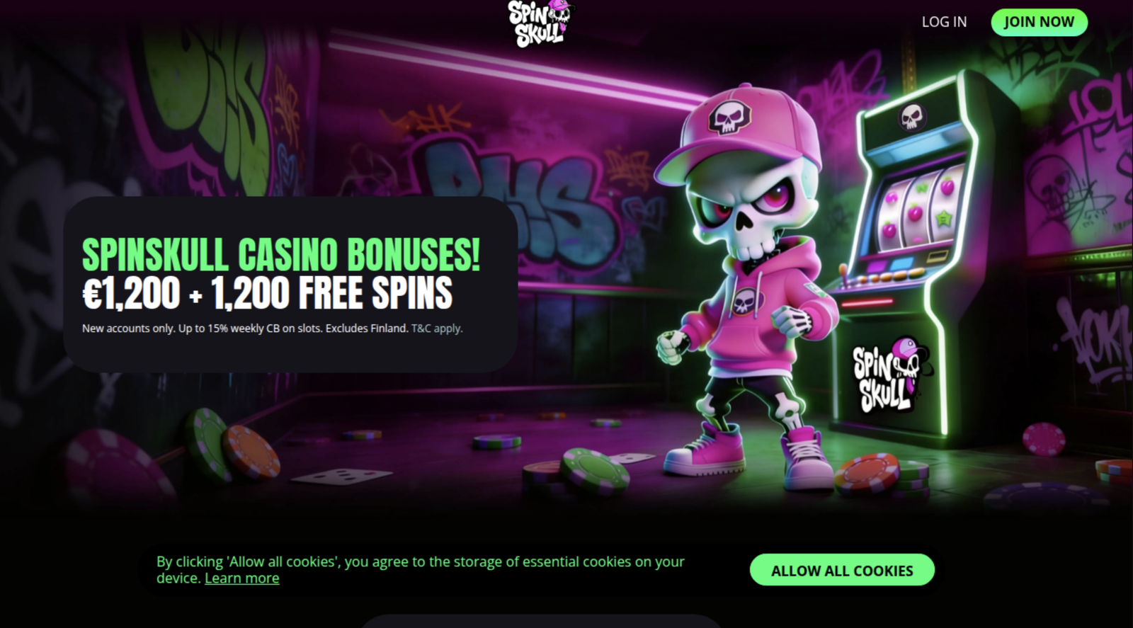 SpinSkull Casino mobil lobby